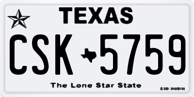 TX license plate CSK5759
