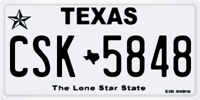 TX license plate CSK5848