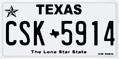TX license plate CSK5914