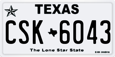 TX license plate CSK6043