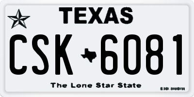 TX license plate CSK6081