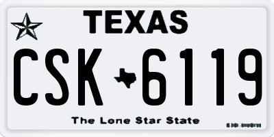 TX license plate CSK6119
