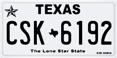 TX license plate CSK6192