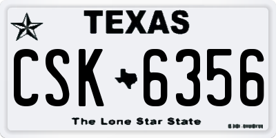 TX license plate CSK6356