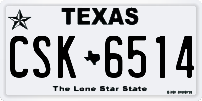 TX license plate CSK6514