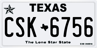 TX license plate CSK6756