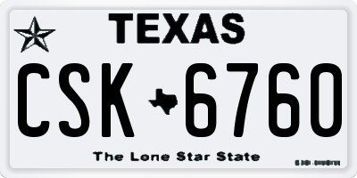 TX license plate CSK6760
