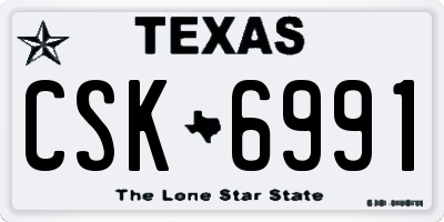 TX license plate CSK6991