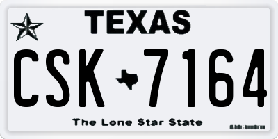 TX license plate CSK7164