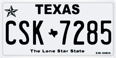 TX license plate CSK7285