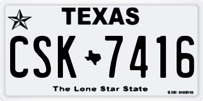 TX license plate CSK7416