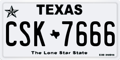 TX license plate CSK7666