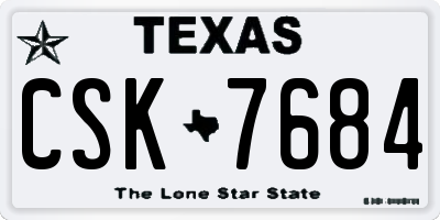 TX license plate CSK7684