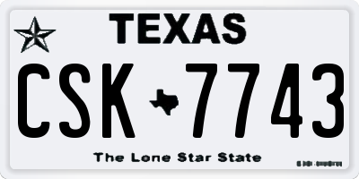 TX license plate CSK7743
