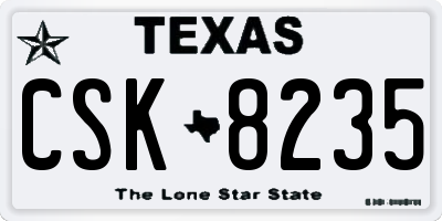 TX license plate CSK8235