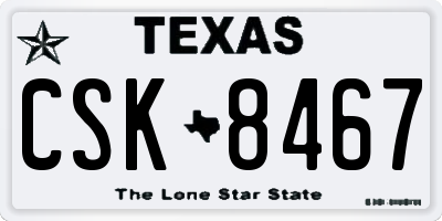 TX license plate CSK8467