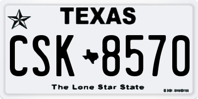 TX license plate CSK8570