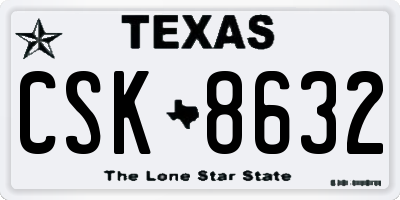 TX license plate CSK8632