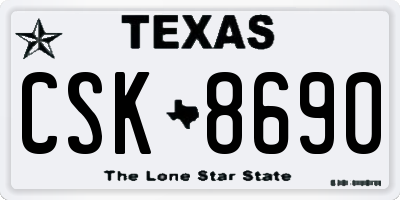 TX license plate CSK8690