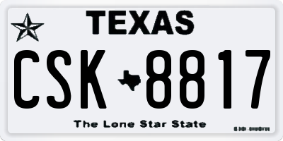TX license plate CSK8817