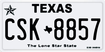 TX license plate CSK8857