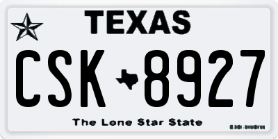 TX license plate CSK8927