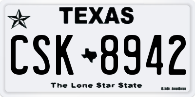 TX license plate CSK8942