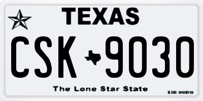 TX license plate CSK9030