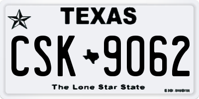 TX license plate CSK9062
