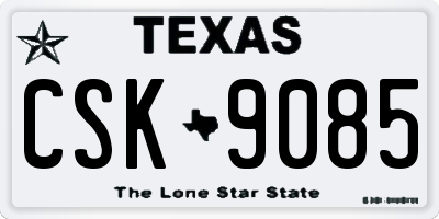 TX license plate CSK9085