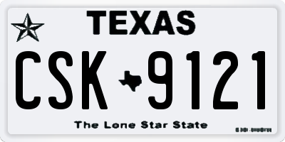TX license plate CSK9121