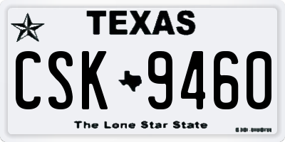 TX license plate CSK9460