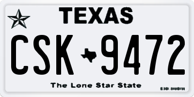 TX license plate CSK9472