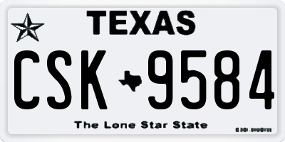 TX license plate CSK9584