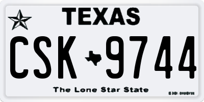 TX license plate CSK9744
