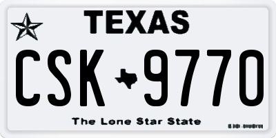 TX license plate CSK9770