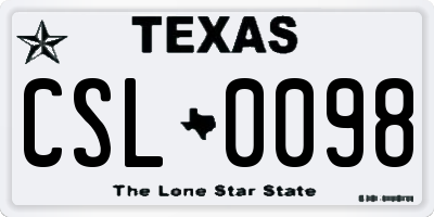 TX license plate CSL0098