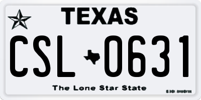 TX license plate CSL0631