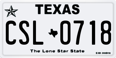 TX license plate CSL0718