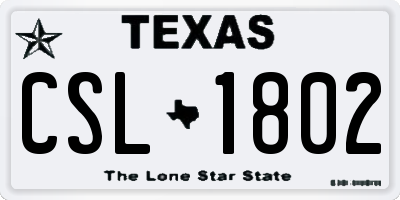TX license plate CSL1802