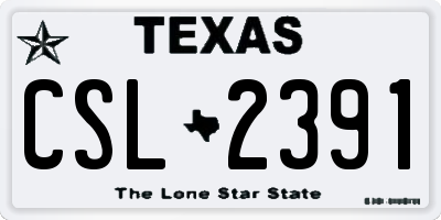 TX license plate CSL2391