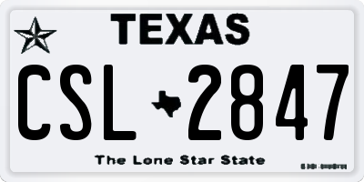 TX license plate CSL2847
