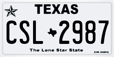TX license plate CSL2987