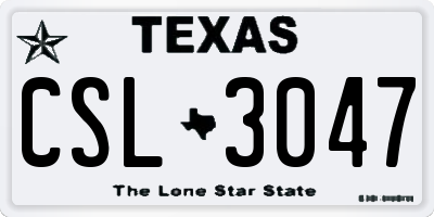TX license plate CSL3047