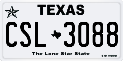 TX license plate CSL3088
