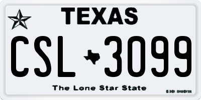 TX license plate CSL3099