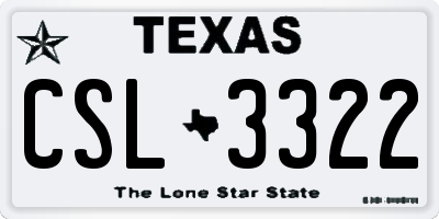 TX license plate CSL3322