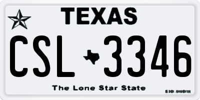 TX license plate CSL3346