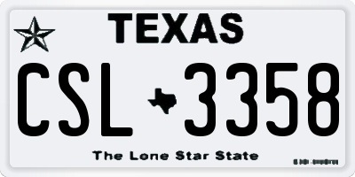 TX license plate CSL3358