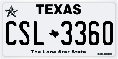 TX license plate CSL3360